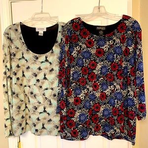 2 colorful size 3x tops $20 for the pair